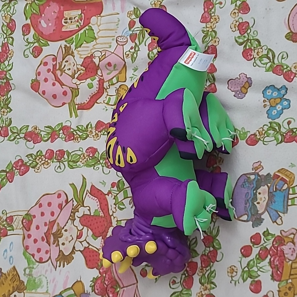Vintage Fisher Price Squeeze Roar Triceratops Plush Toy